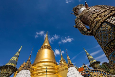 Wat Phra Kaeo, Temple of the Emerald Buddha. Bangkok, Thailand, Asia