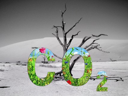 Symbolic image, carbon dioxide CO2, climate protection, climate change, world worth living in,