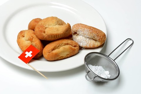 Schenkeli on a plate, sweet pastry for carnival time, Switzerland, Europe