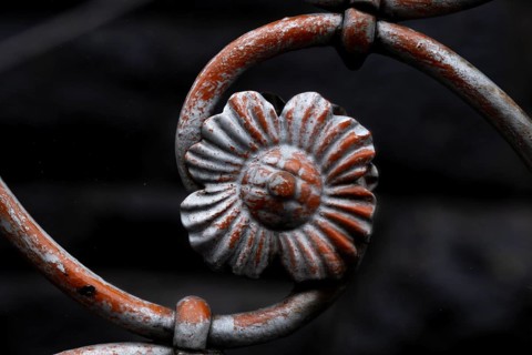 Detail of a banister to the parish church, St Peter, Villnöß, Funes, Villnößtal, South Tyrol,