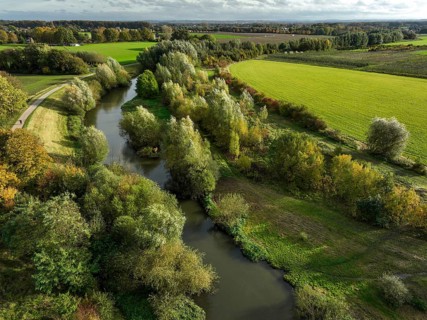 Bergkamen, Ruhr area, North Rhine-Westphalia, Germany, autumn landscape on the Seseke. The
