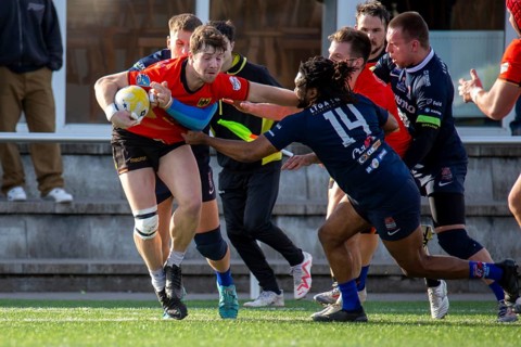 Rugby: Germany against MKS Pogon Awenta Siedlce, Poland in Heidelberg (test match of the German