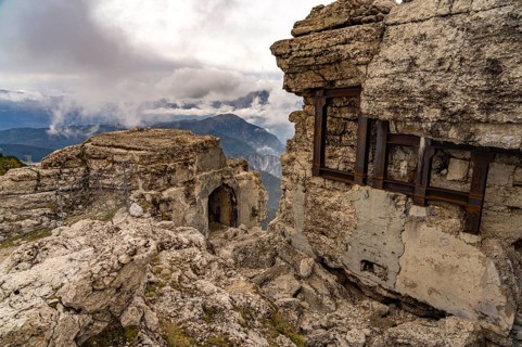 The Vezzena post on the summit of the Pizzo di Levico mountain in Valsugana, Trentino, Italy,