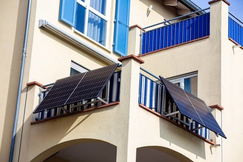 Solar cells on an apartment building