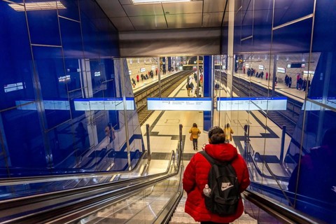 Modern underground station of the Wehrhahn line, Schadowstraße, 6 new stations, opened in 2016, of