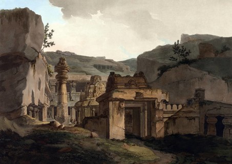 Indra Sabha, a Jain cave north of the Kailash temple in Ellora, known as Indrasabha. It is the