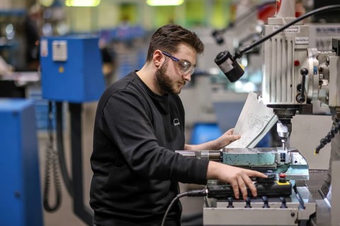 Oberhausen, North Rhine-Westphalia, Germany, Apprentices in metalworking professions. Apprentice at