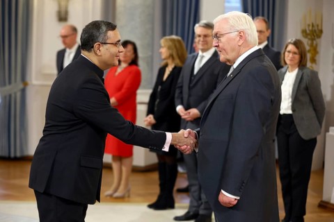 Ajit Vinayak Gupte India is received by Frank-Walter Steinmeier (President of the Federal Republic