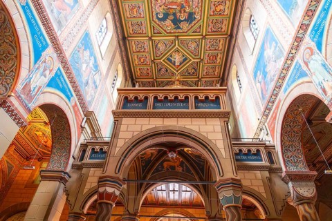 Beautiful St. Mary's Church inside in the old town of Gengenbach in the Black Forest, Germany,