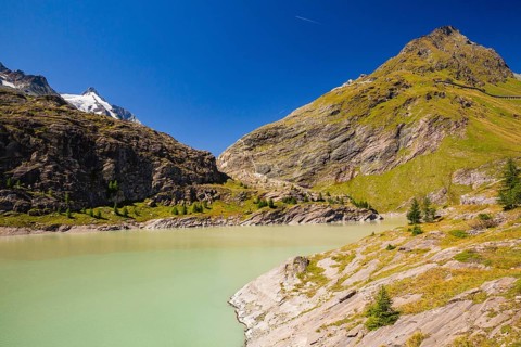 Margaritzen reservoir at the Pasterze glacier