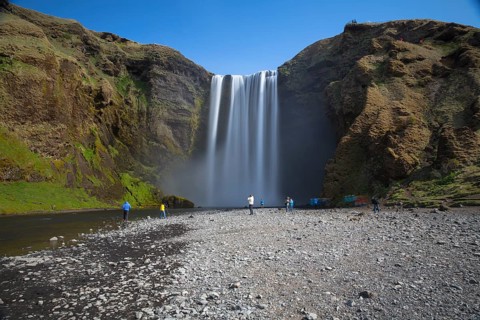 Skógafoss is a waterfall situated on the Skógá River in the south of Iceland. Height 60 m, width 25