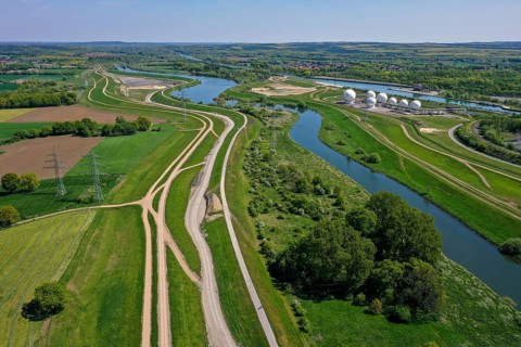 Haltern-Marl, North Rhine-Westphalia, Germany, Lippe, Flood protection in the