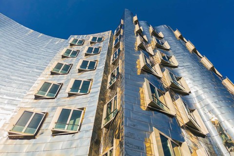 Building, Frank O. Gehry, Media Harbour, Harbour, Düsseldorf, North Rhine-Westphalia, Germany,