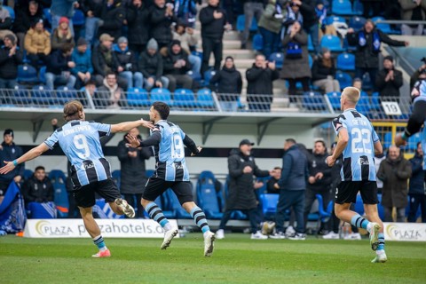 Football 3rd division, 2024/25 season, matchday 24: Waldhof Mannheim v Hansa Rostock***Celebration