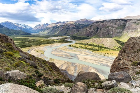 Rio de Las Vueltas, Laguna de los Tres Trail, Mount Fitz Roy, El Chaltén, Santa Cruz Province,