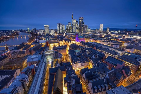 St Paul's Church in Frankfurt am Main will be illuminated in blue in the middle of the Christmas