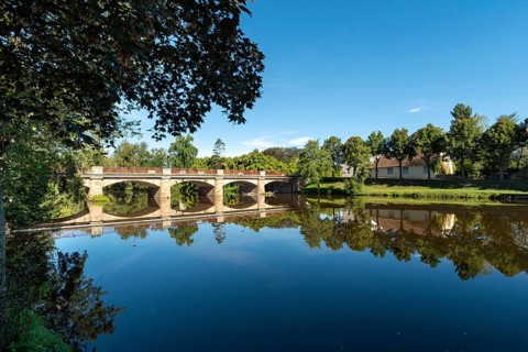 Land of Troncais. Maulne village. Bridge over the Aumance river. Allier department. Auvergne Rhone