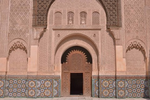 Courtyard of the Ali Ben Youssef Madrasa, historic center, Marrakesh, Marrakesh-Tensift-El Haouz