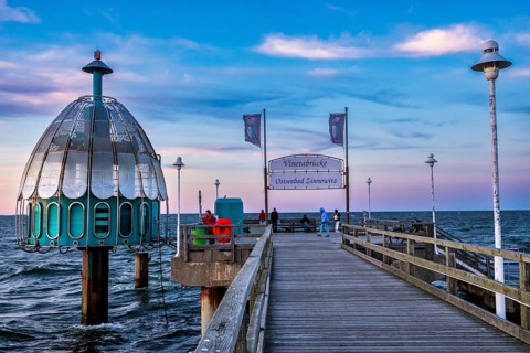 Diving gondola Zinnowitz, Usedom Island, Mecklenburg-Western Pomerania, Germany, Europe