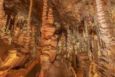 The Aven Armand chasm 100 meters underground where the largest known stalagmite in the world is 30