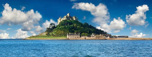 St Michael's Mount tidal island, Mount's Bay, Cornwall, England, United Kingdom, Europe