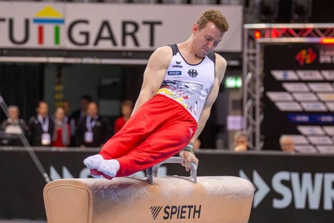 EnBW DTB-Pokal Stuttgart 2025, Mixed Cup***Nils Dunkel Germany on pommel horse