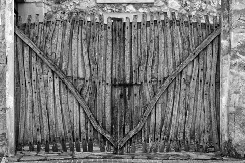Old wooden Tor tor, black and white, Santa Maria del Camí, Calvià, Majorca, Balearic Islands,