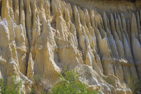 Detail of the sandstone cliffs of Les Orgues Ille-sur-Têt, Centre Ville Nord-Ouest, Département
