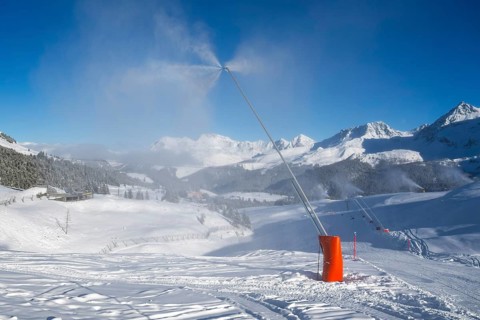 Snowmaking system, Arosa, Switzerland, Europe