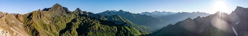 Alpine panorama, view from the Bachlenkenkopf, high mountains, summit of the Venediger group,