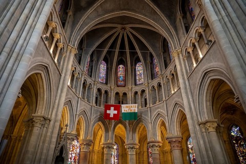 Notre-Dame Cathedral, former episcopal church of the diocese of Lausanne, today the main reformed