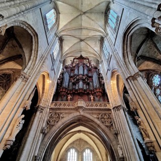 Interior view with a view of the organ, St Stephen's and St Sixtus Cathedral, Halberstadt,