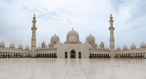 Sheikh Zayed Mosque, Sheikh Zayed Mosque, Courtyard, Abu Dhabi, United Arab Emirates, Asia