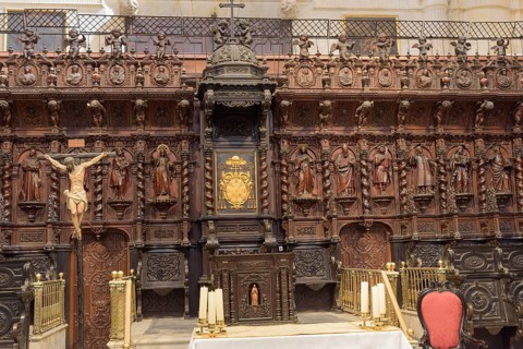 Choir stalls in the Cathedral of the Holy Cross over the Sea, Catedral de Santa Cruz sobre las
