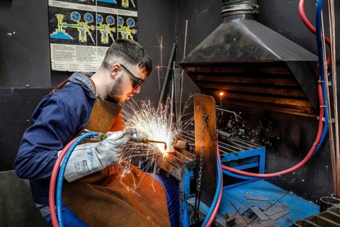 Remscheid, North Rhine-Westphalia, Germany - Trainees in metal professions here welding, Vocational