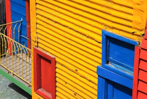 Argentina, colorful buildings of El Caminito, a popular tourist destination in Buenos Aires, South