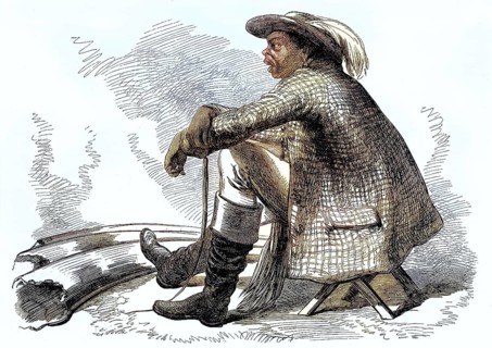 A leader, chief, of the Bechuanas with elephant tusks, in 1869, Betschuanaland, now Botswana,