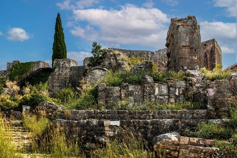 Ascent to the citadel, ruined city of Stari Bar, originally from the 11th century, is one of the