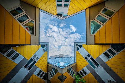 ROTTERDAM, NETHERLANDS, MAY 11, 2017: Cube houses, innovative cube-shaped houses designed by