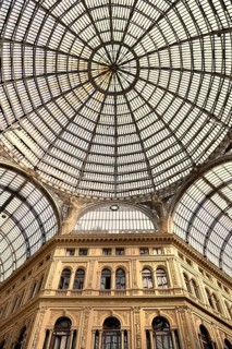 Galleria Umberto I roof dome, Naples, Campania, Italy, Europe