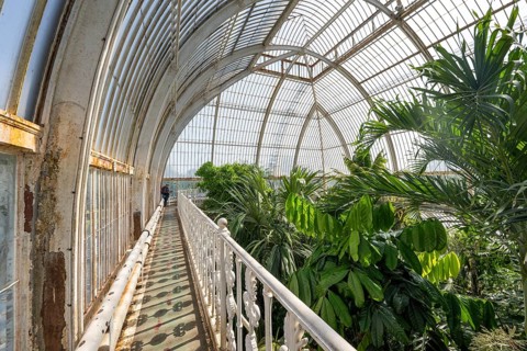 Palm House, oldest Victorian greenhouse in the world, Royal Botanic Gardens, Kew, London, England,
