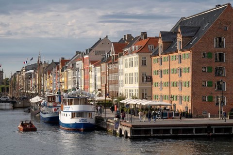 Nyhavn, in the Frederiksstaden district, harbour district with over 300-year-old houses, many