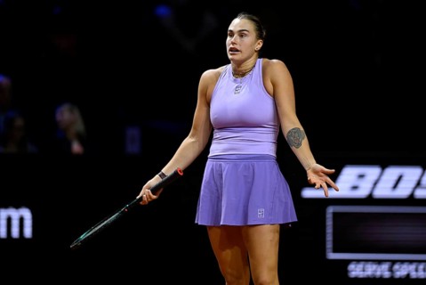 Aryna Sabalenka BLR, gesture, gesture helpless, Tennis Ladies Porsche Cup, Grand Prix, GP,