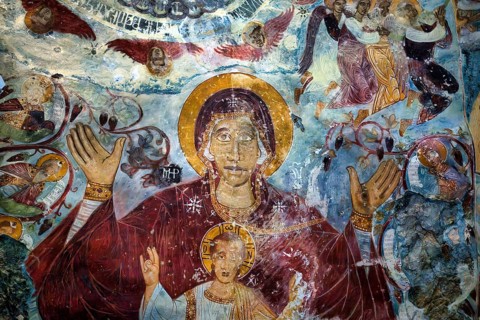 Greek Orthodox Sumela Monastery, Frescoes, Trabzon, Turkey, Asia