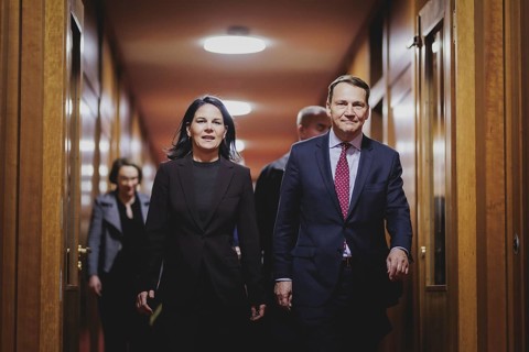 (L-R) Annalena Bärbock (Alliance 90/The Greens), Federal Foreign Minister, and Radoslaw Sikorski,