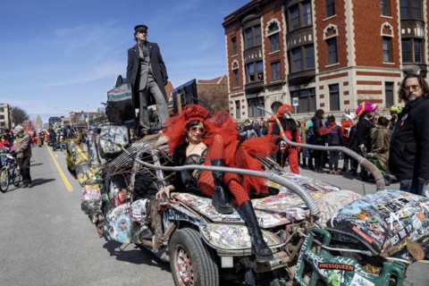 Detroit, Michigan, The Marche du Nain Rouge celebrates the coming of spring and banishes the Nain