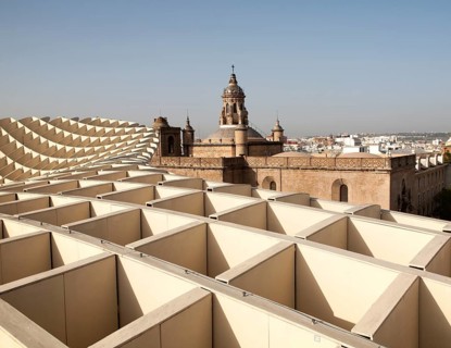 Metropol Parasol wooden structure in Plaza La Encarnación, Seville, Spain, architect Jürgen