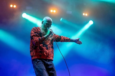 Adenau, Germany, 8 June 2024: Team Scheiße (Timo Warkus, singer) play at the Rock am Ring Festival.