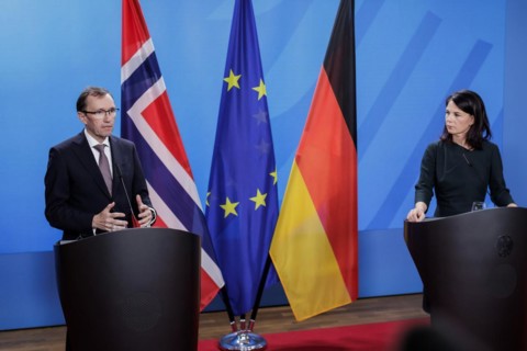 Espen Barth Eide, Minister of Foreign Affairs of the Kingdom of Norway, and Annalena Bärbock