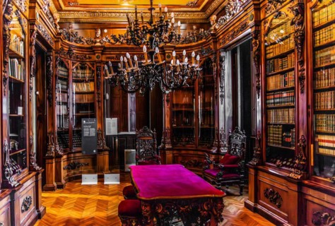 Library, Palazzo Rvoltella, palace and modern art gallery, a total work of art, Trieste, harbour